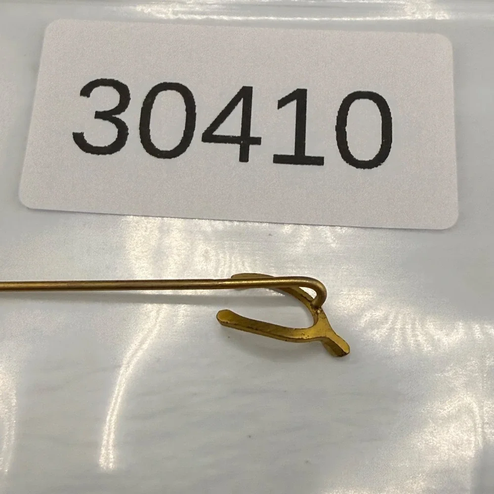 Vintage Estate Stick Pin Gold Tone Victorian Wishbone Luck Theme Accessory
